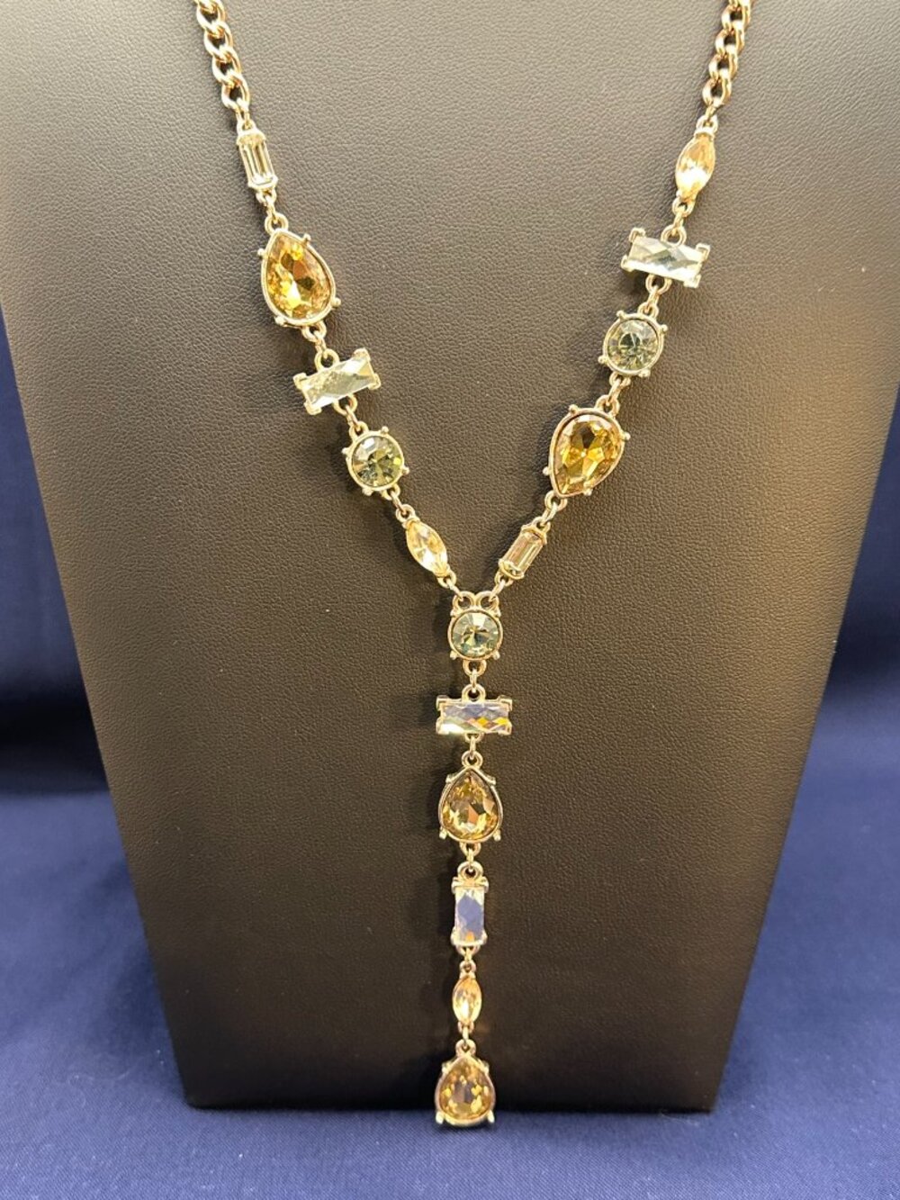 Express Mixed-Shape Crystal Statement Y-Necklace